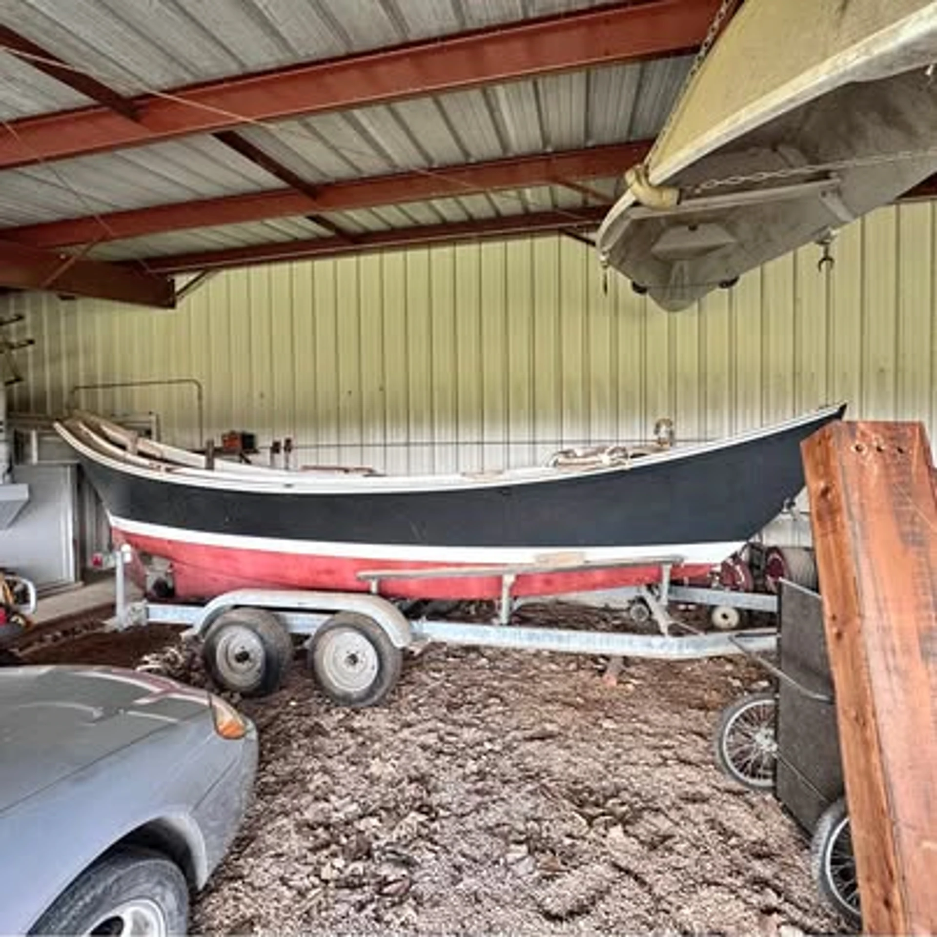 Hand-built Wooden Boat W/ Trailer